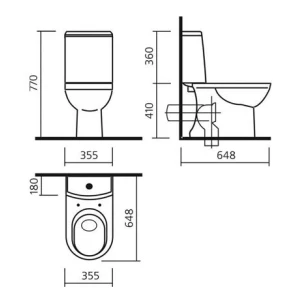 Унитаз-компакт Sanita Luxe Next с микролифтом WC.CC/Next/2-DM/WHT.G/S1